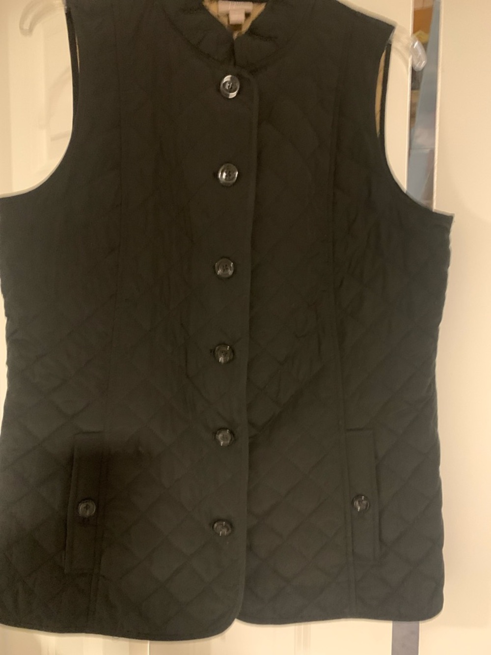 J. Jill Black Quilted Button-Front Vest